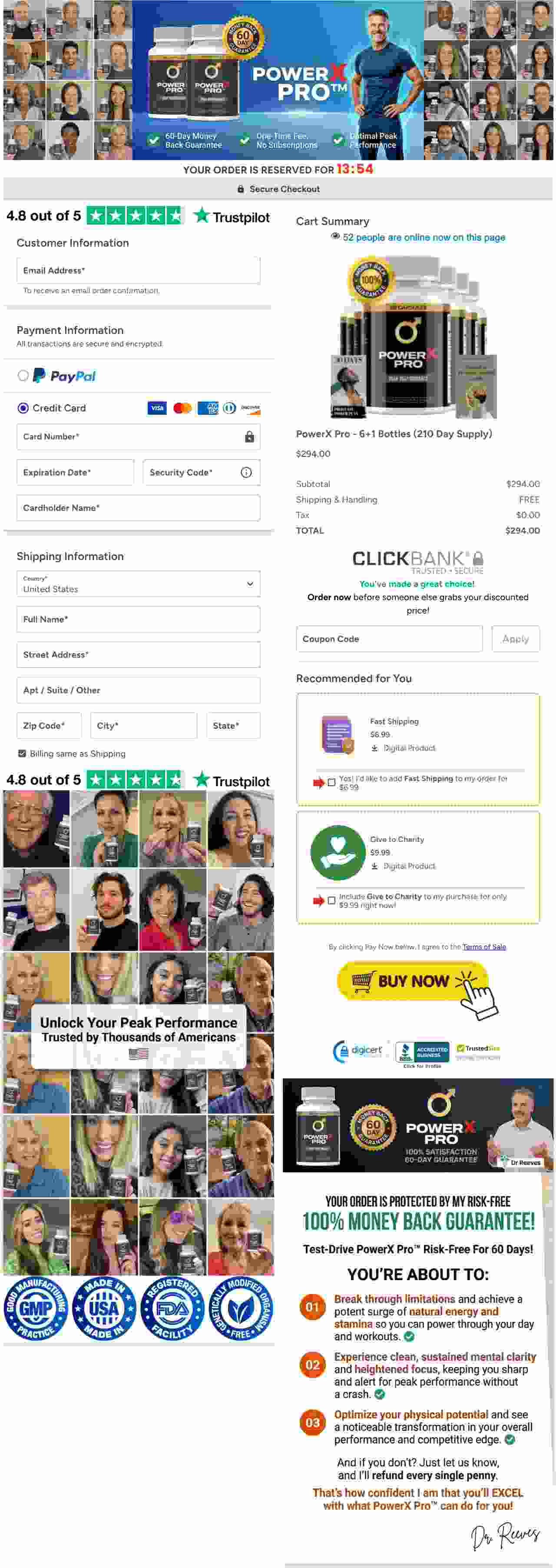 PowerX Pro Secure ClickBank Checkout Page
